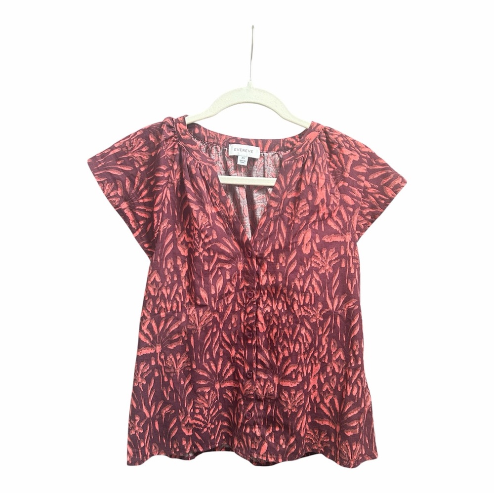 Evereve Women’s Leaf Print Blouse